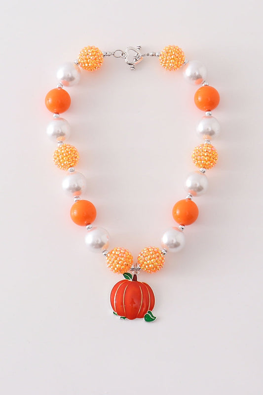 Pumpkin Chunky Necklace  - Doodlebug's Children's Boutique