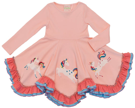 Unicorn Rainbow Dress  - Doodlebug's Children's Boutique