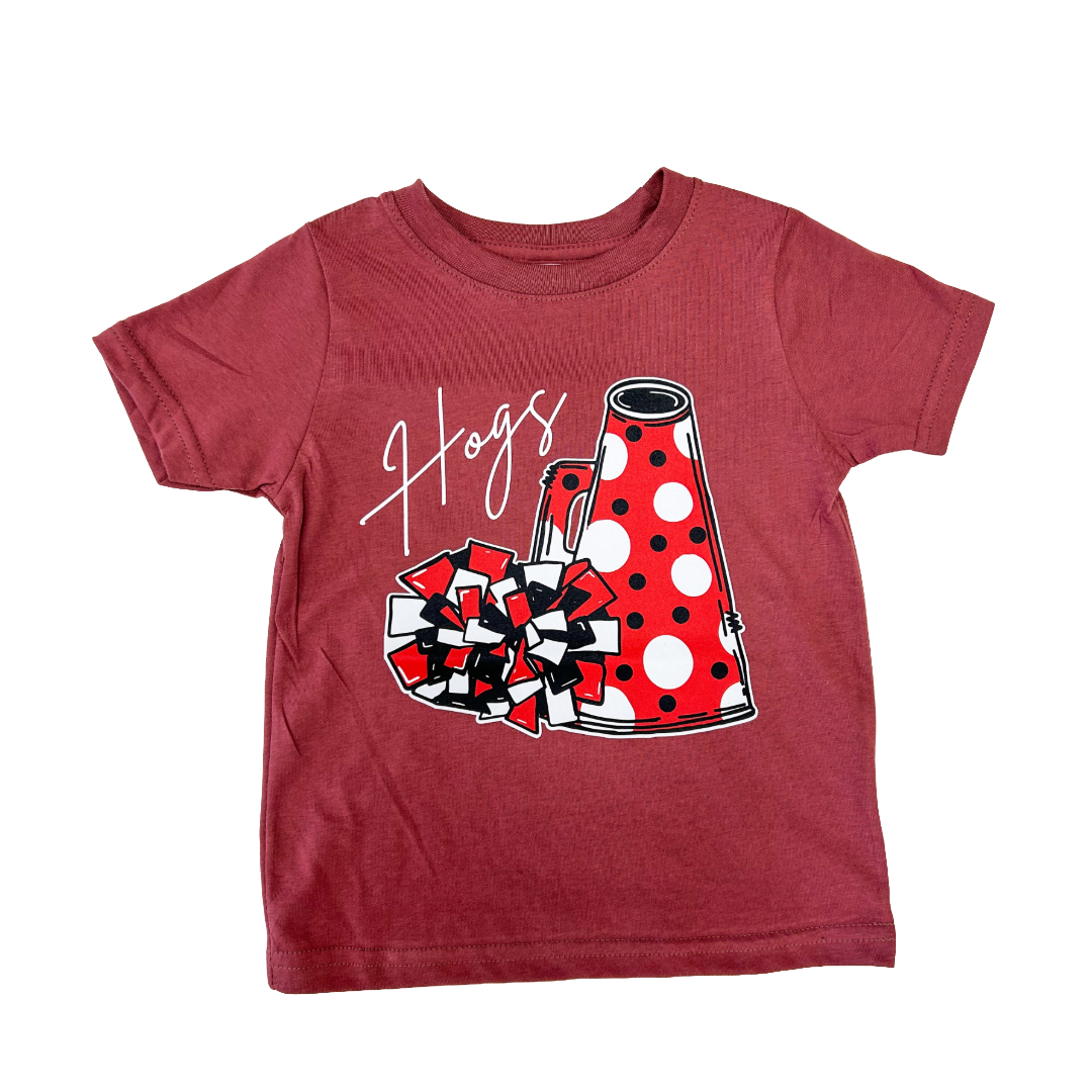 Hogs Polka Dot Pom Shirt - Doodlebug's Children's Boutique