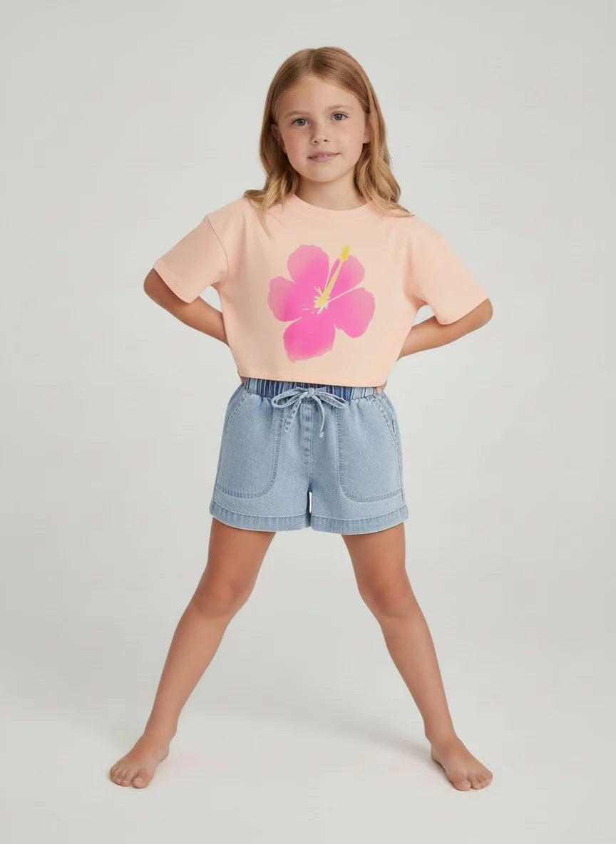 Hibiscus Boxy Tee - Doodlebug's Children's Boutique