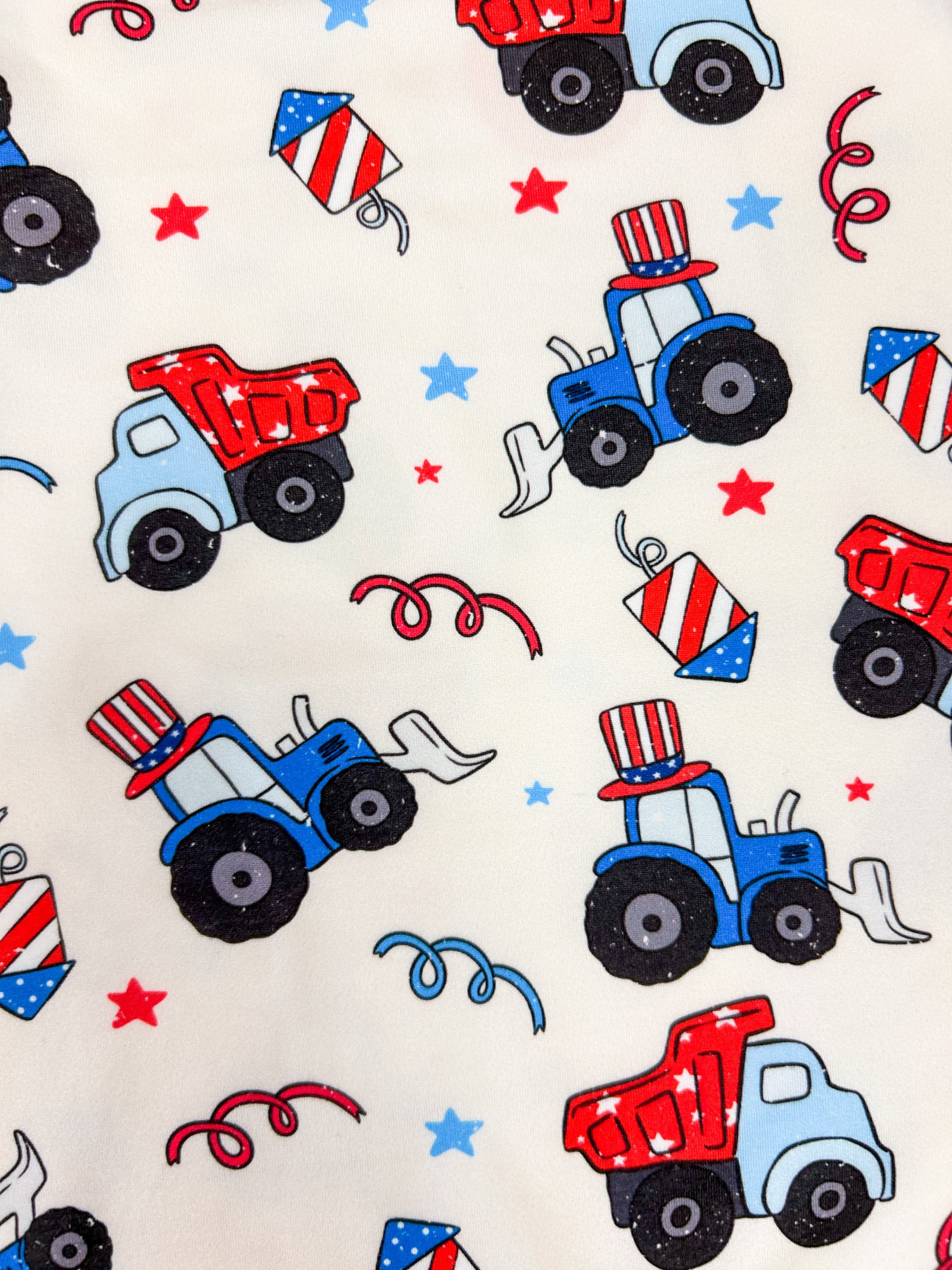 Patriotic Tractors Shorty  - Doodlebug's Children's Boutique