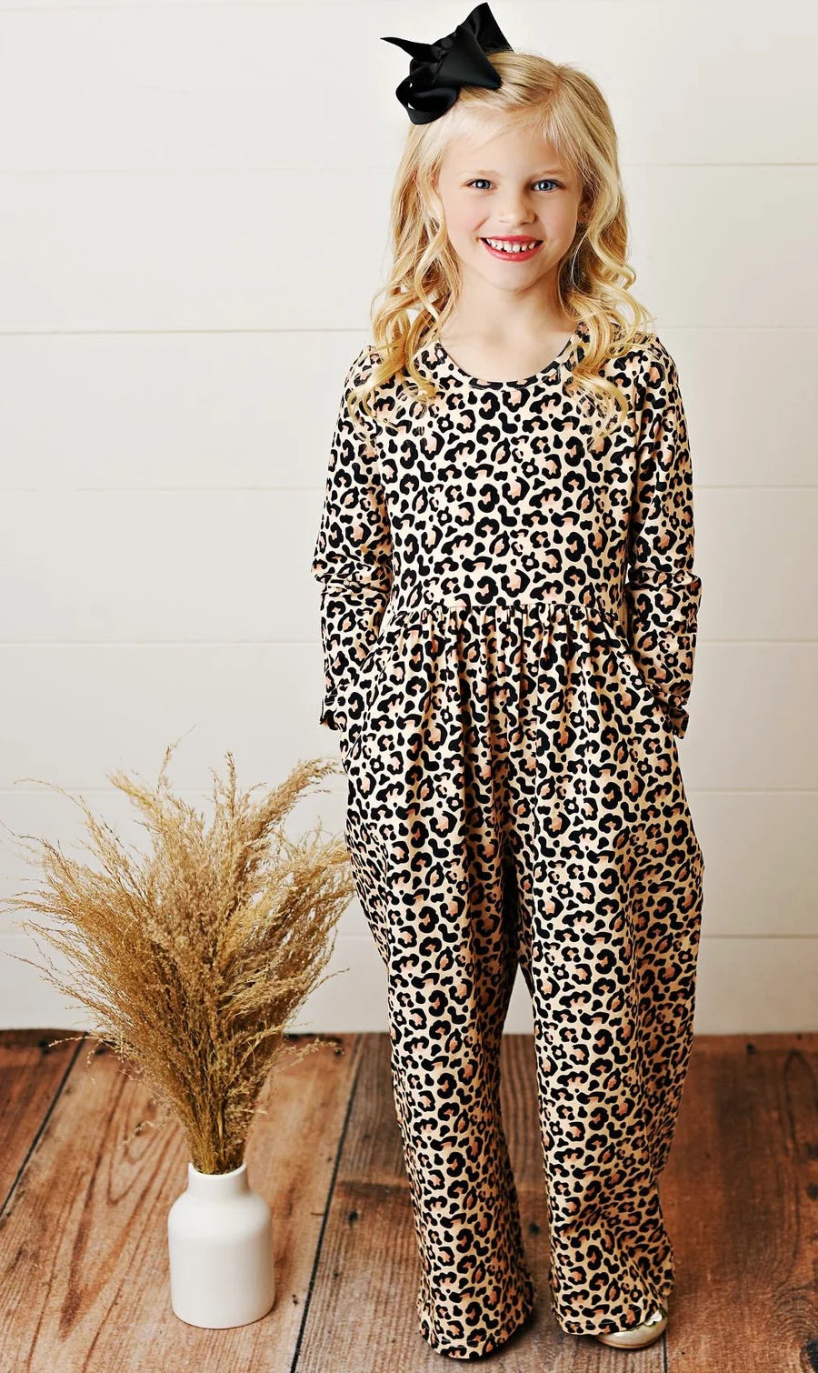 Leopard Bella Pocket Jumper  - Doodlebug's Children's Boutique