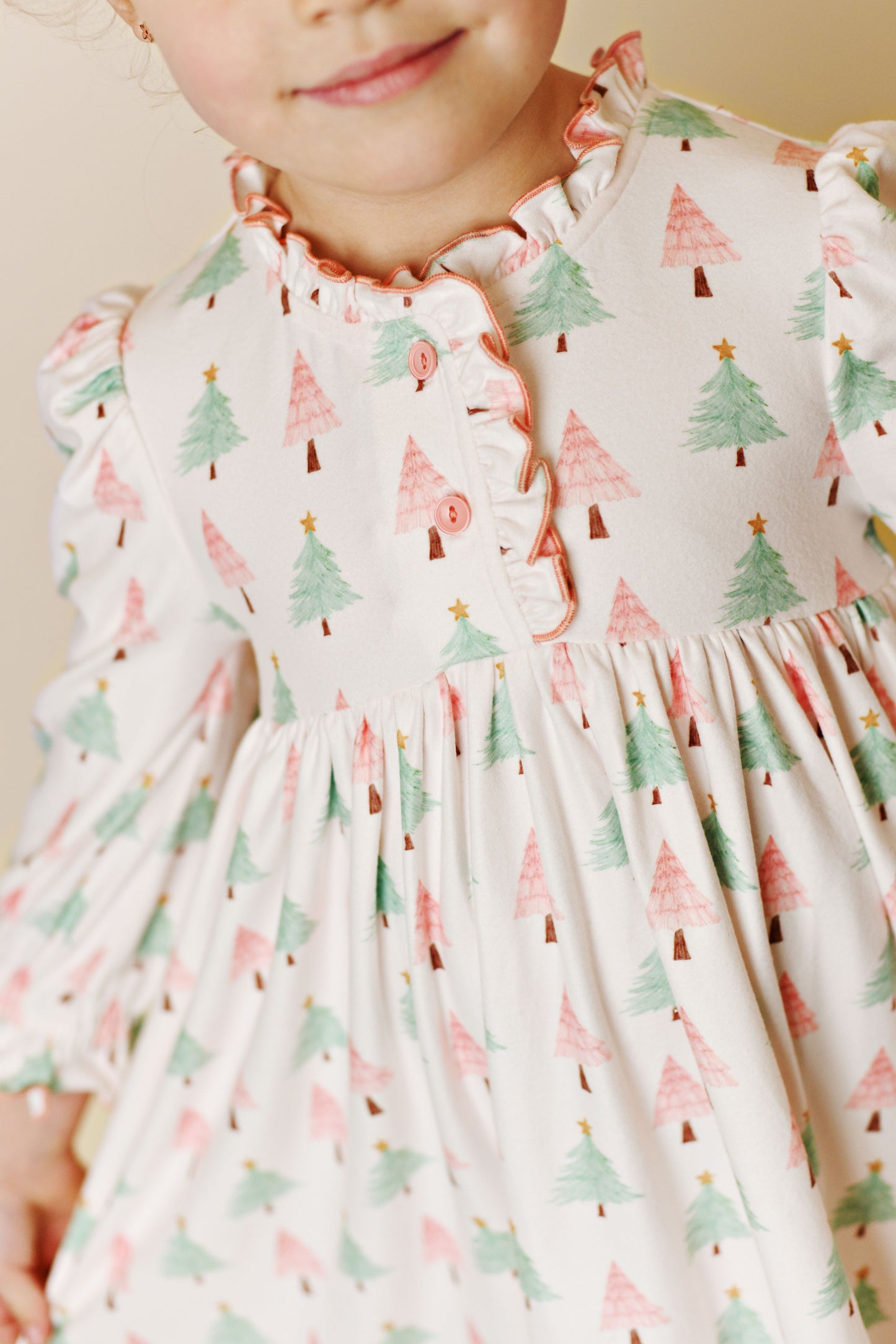 Pink Christmas Tree Night Gown  - Doodlebug's Children's Boutique