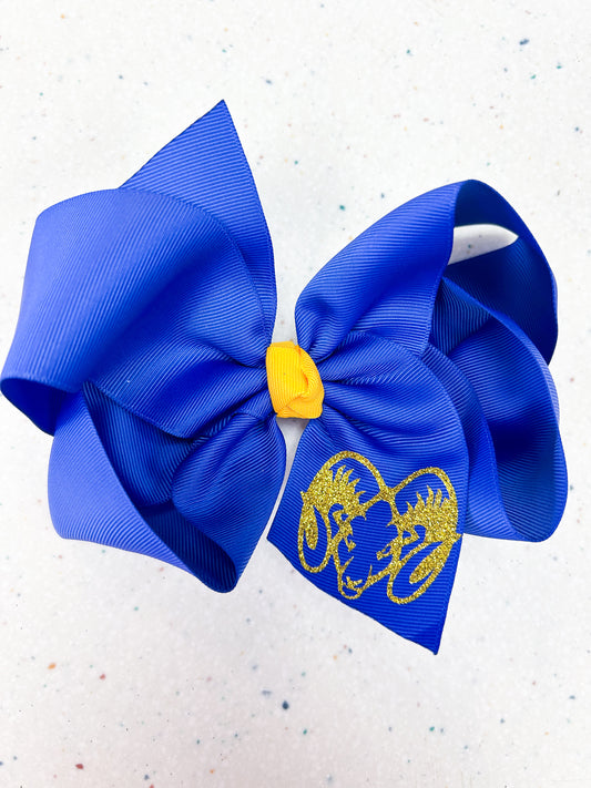 Lakeside Rams Logo Bow with Vinyl - Doodlebug's Children's Boutique