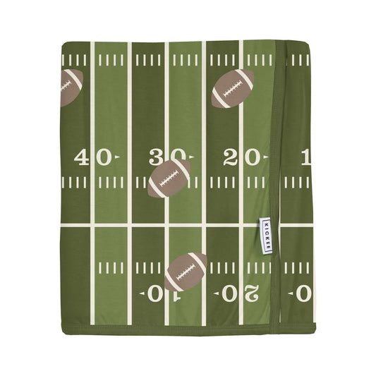 Print Toddler Blanket in Pesto Football - Doodlebug's Children's Boutique