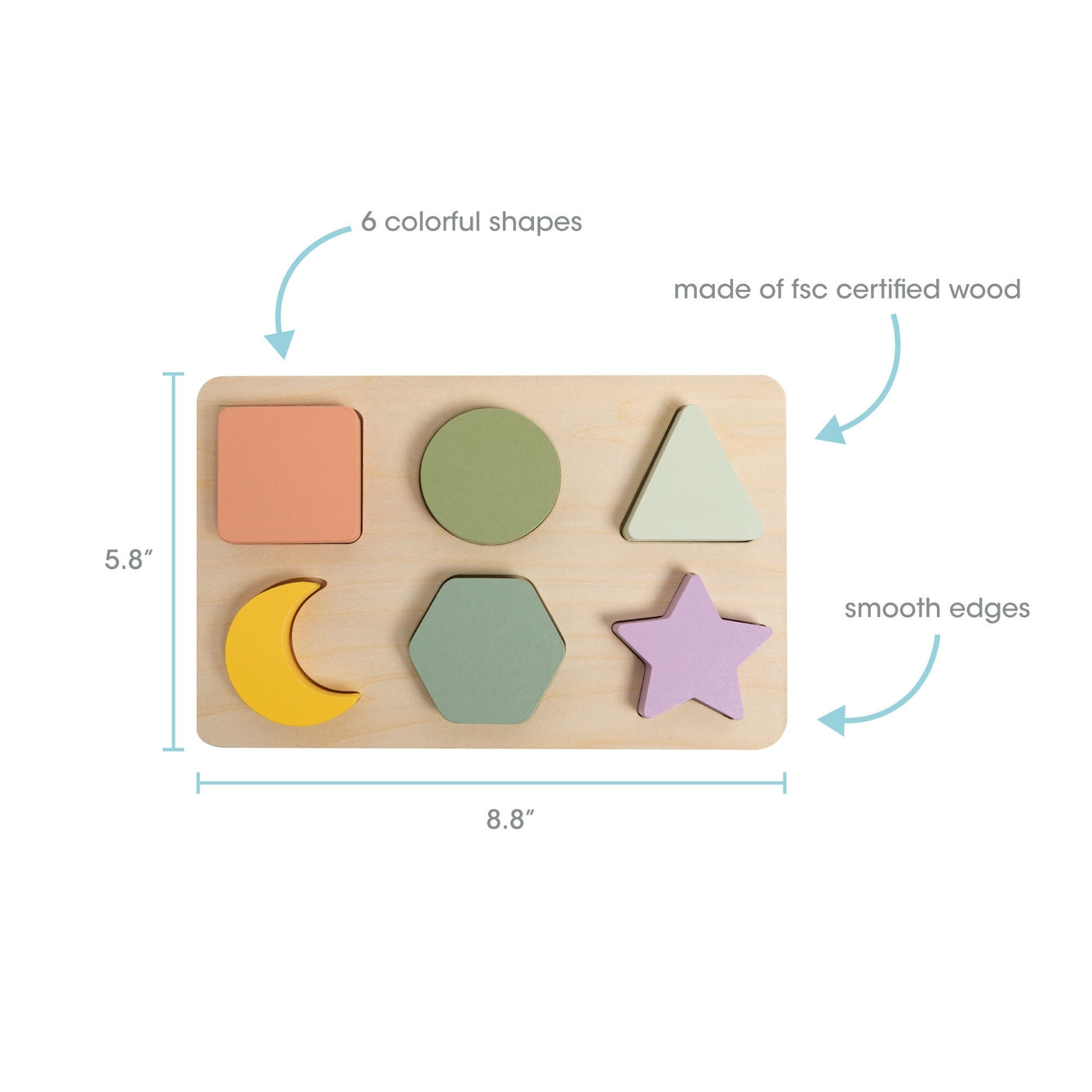 Wooden Shapes Puzzle  - Doodlebug's Children's Boutique