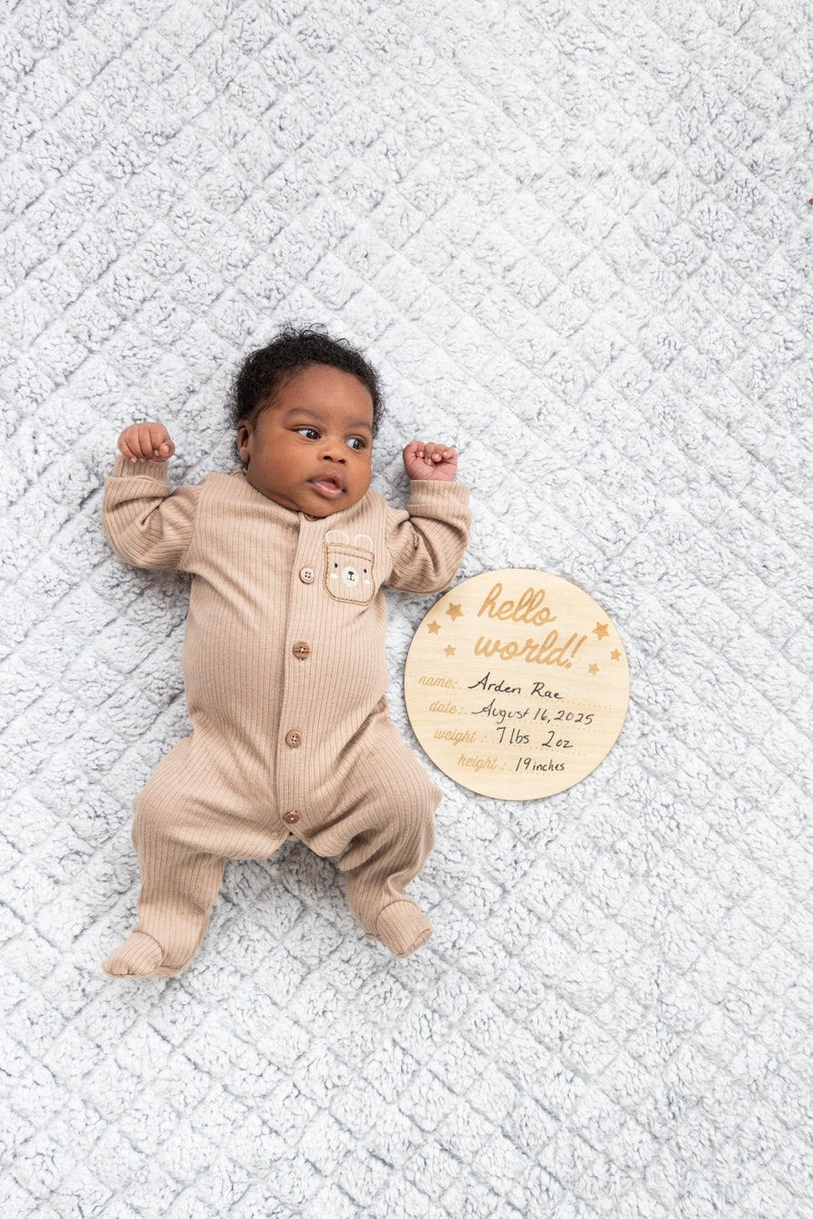 Hello World Milestone Blanket and Prop  - Doodlebug's Children's Boutique