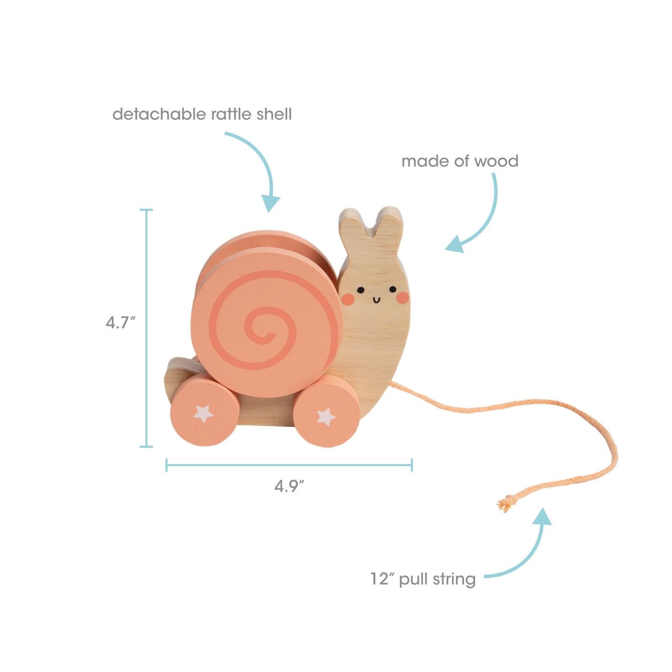 Snail Wooden Pull Toy  - Doodlebug's Children's Boutique