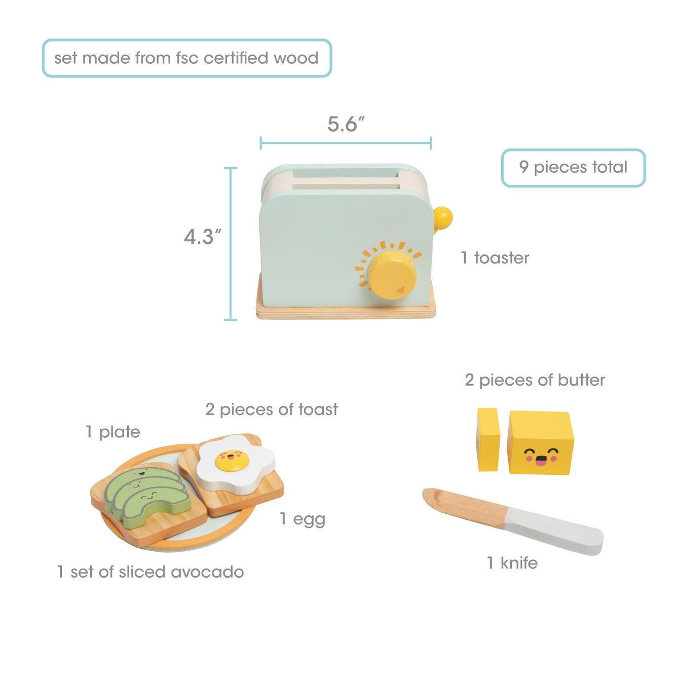 Wooden Toaster Set Toy  - Doodlebug's Children's Boutique