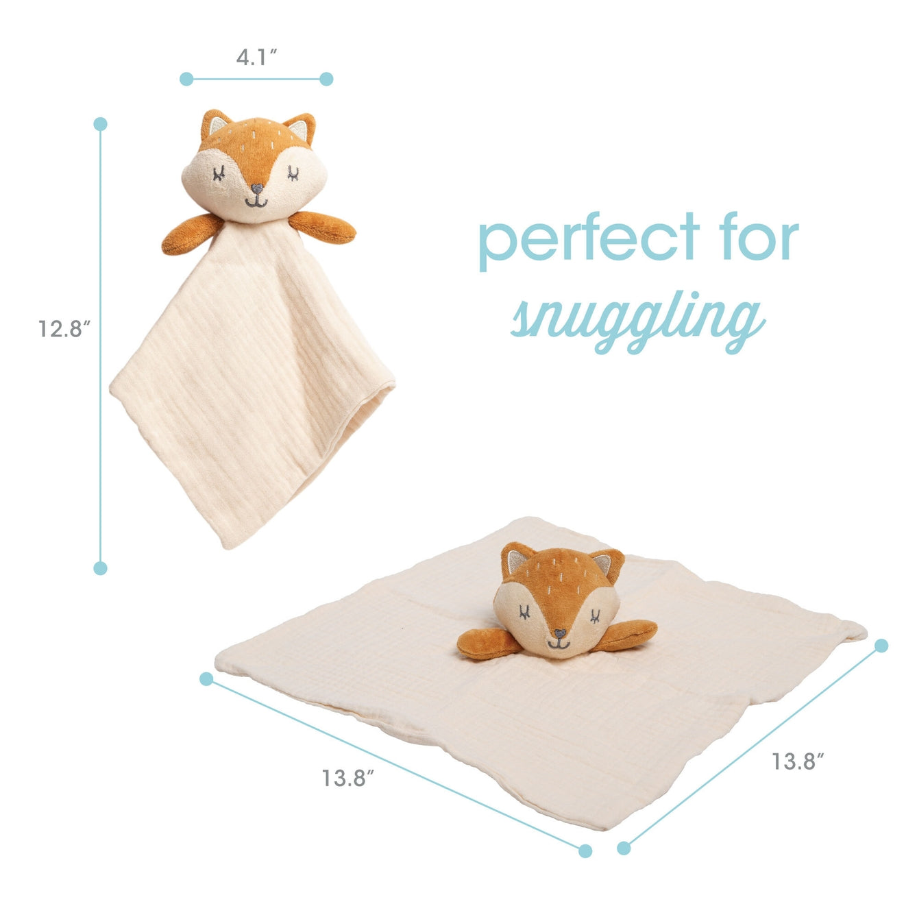 Organic Cotton Muslin Fox Snuggle Blanket  - Doodlebug's Children's Boutique