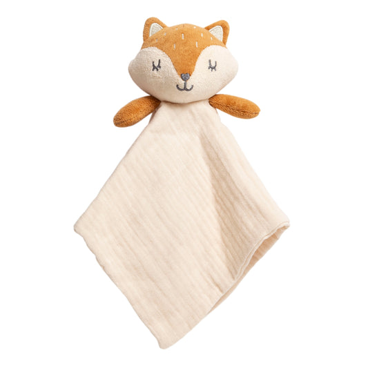 Organic Cotton Muslin Fox Snuggle Blanket  - Doodlebug's Children's Boutique