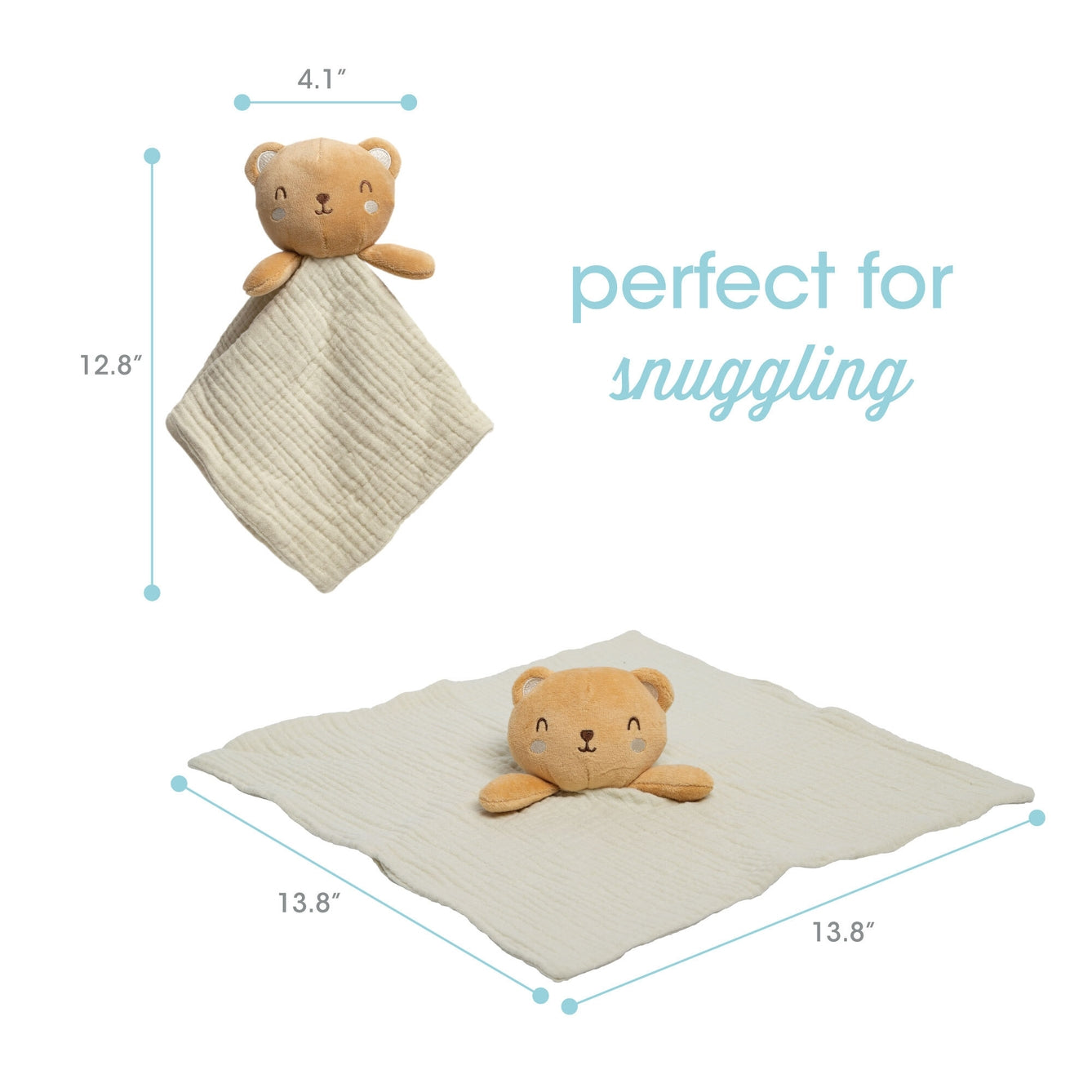 Organic Cotton Muslin Bear Snuggle Blanket  - Doodlebug's Children's Boutique