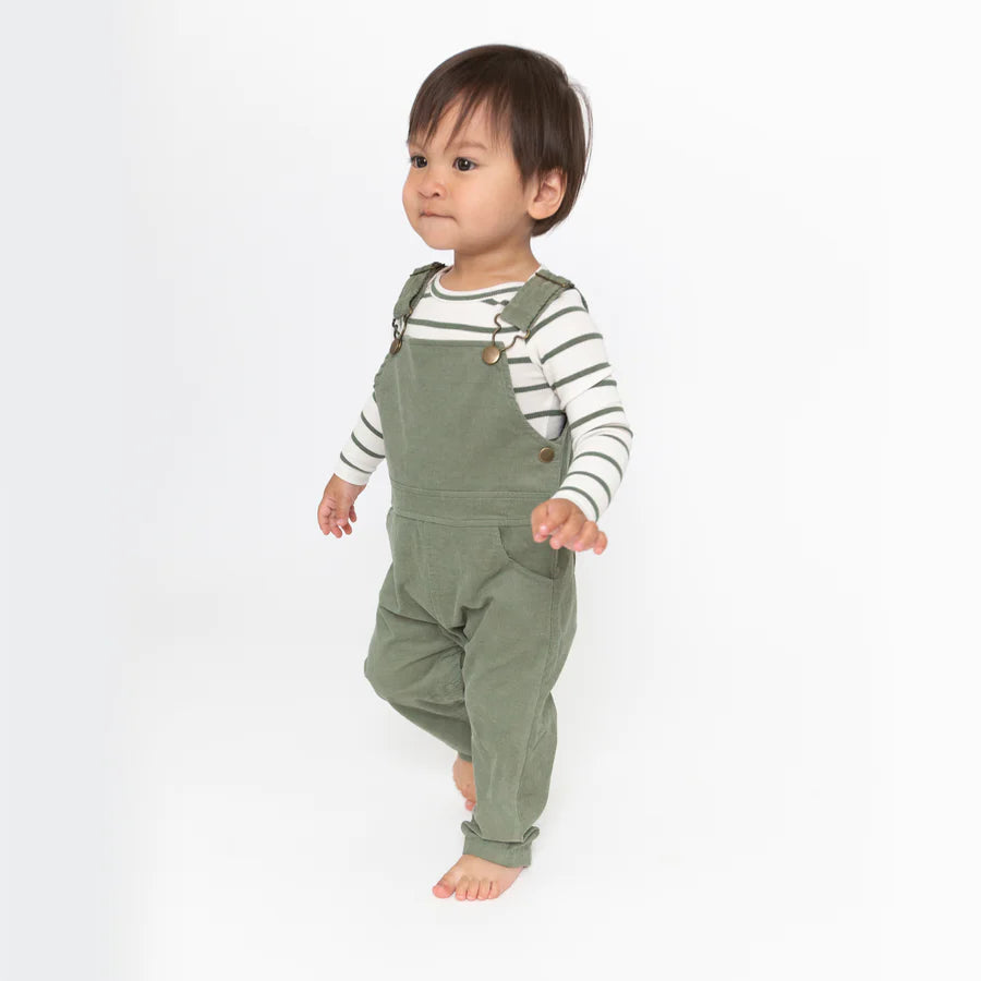 Oil Green Classic Corduroy Overalls  - Doodlebug's Children's Boutique
