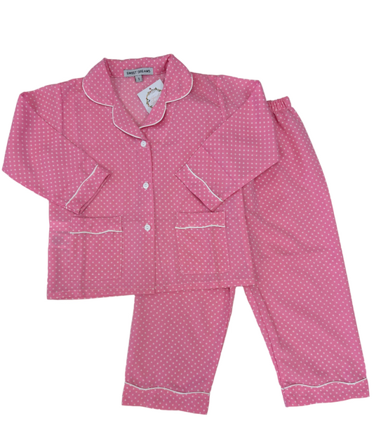 Pink Polka Dot Pajama Pants Set - Doodlebug's Children's Boutique