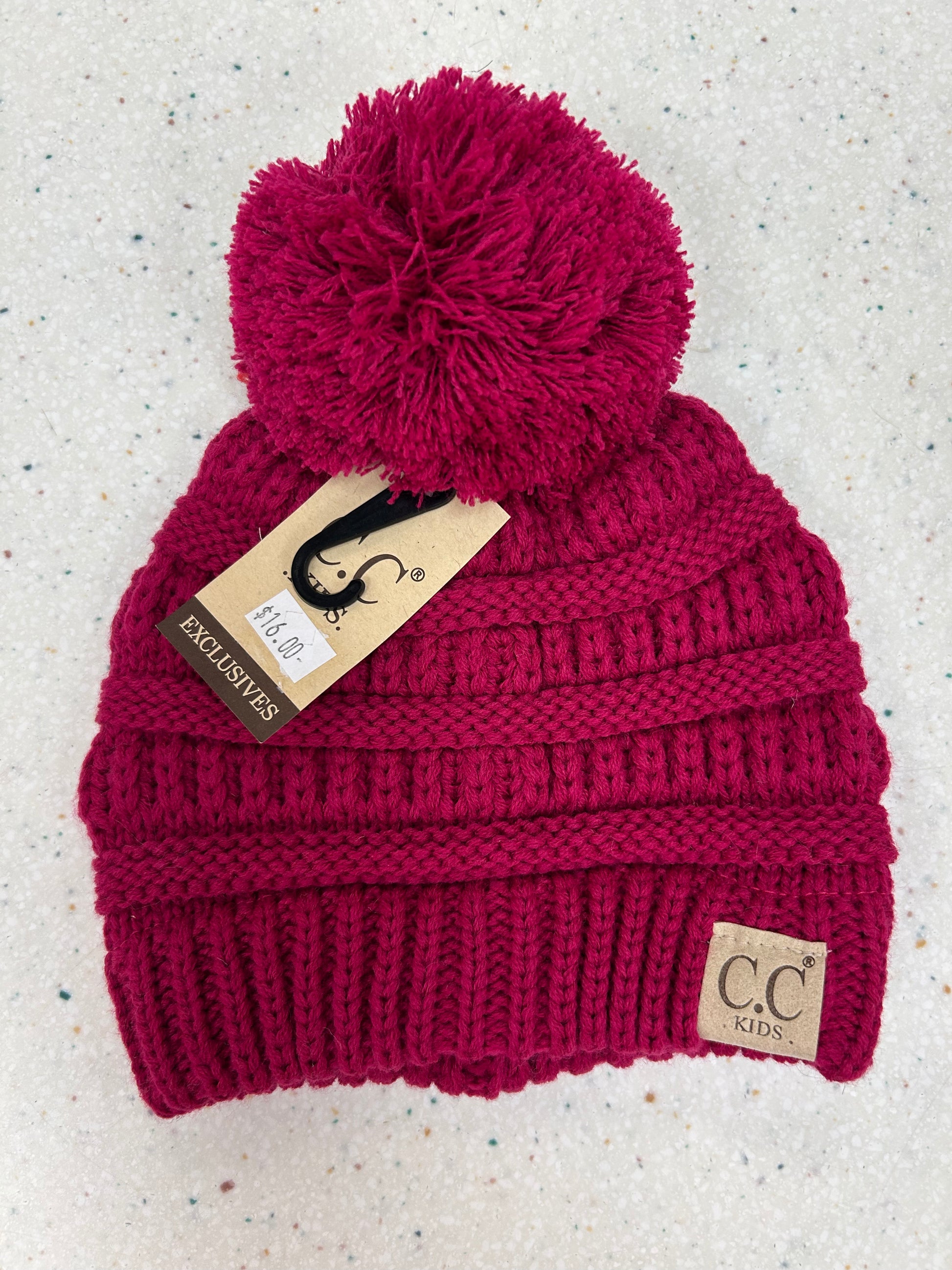 Berry Pom Kids Beanie - Doodlebug's Children's Boutique