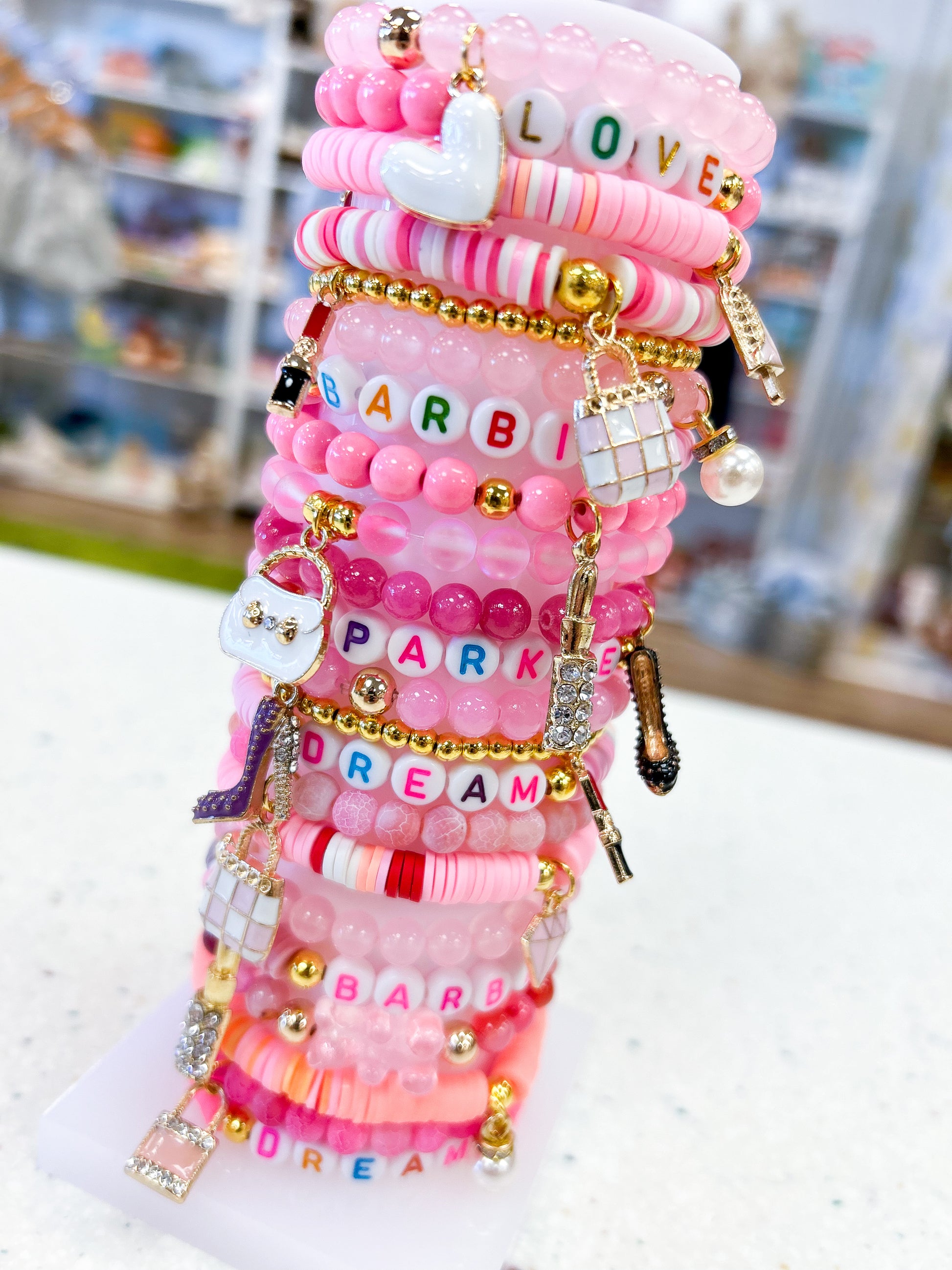 Barbie Inspired Stretch Bracelet  - Doodlebug's Children's Boutique