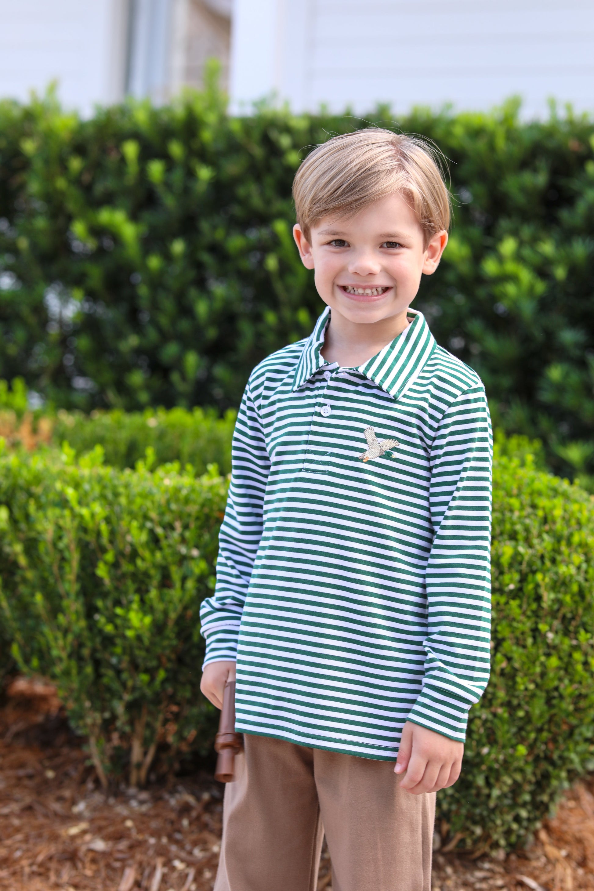 Mallard Long Sleeve Polo  - Doodlebug's Children's Boutique