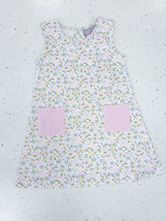 Springtime Blues Pocket Dress  - Doodlebug's Children's Boutique