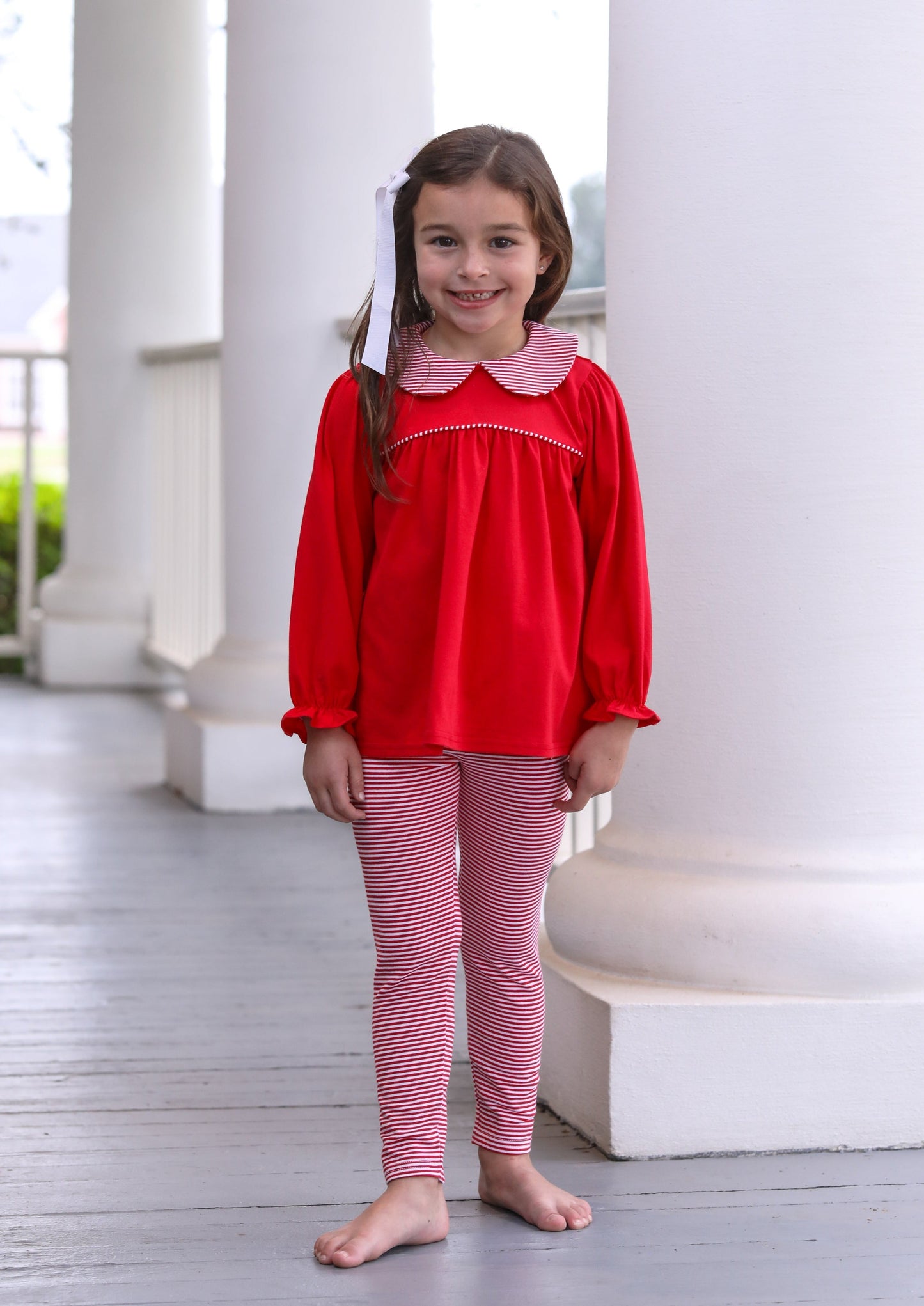 Abigail Pants Set in Red  - Doodlebug's Children's Boutique