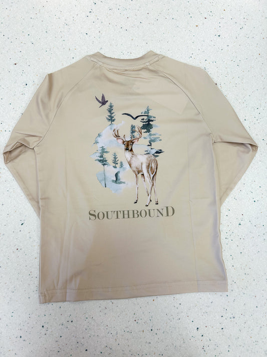 Long Sleeve Deer Performance Tee  - Doodlebug's Children's Boutique