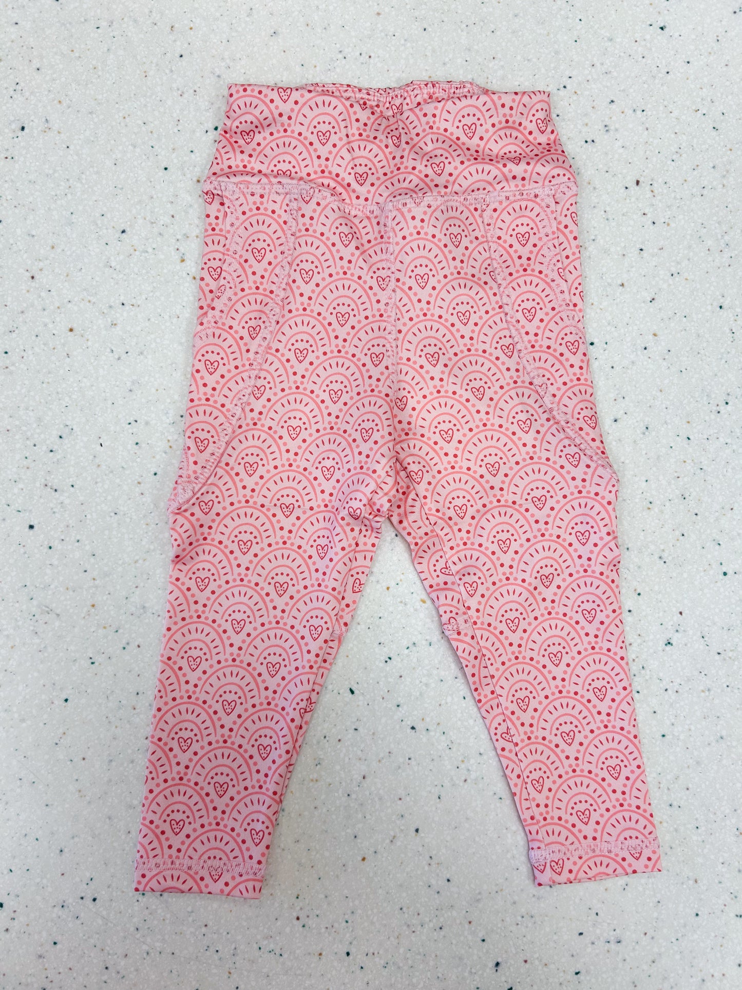 Coral Heart Pocket Leggings  - Doodlebug's Children's Boutique