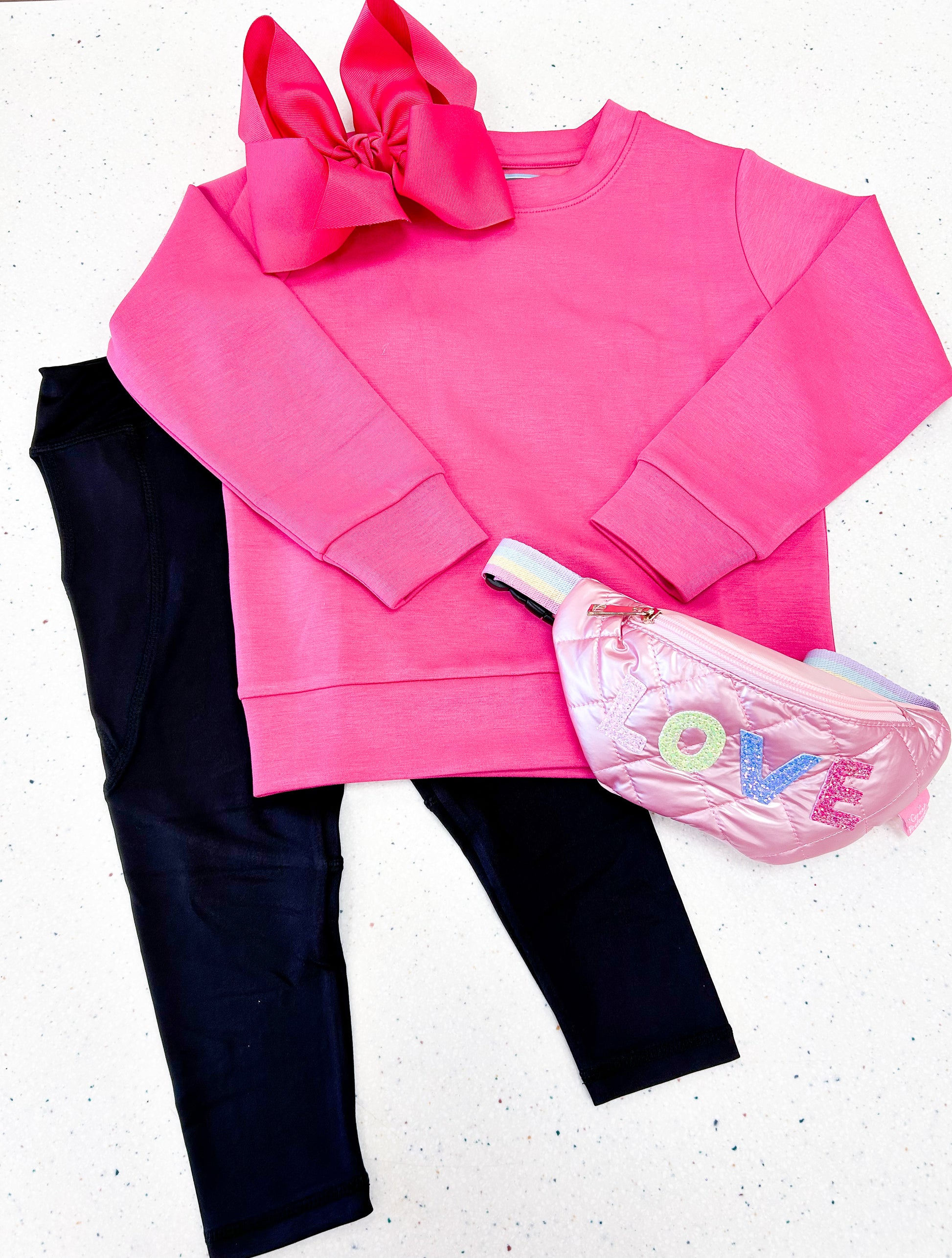 Hot Pink Performance Sweatshirt  - Doodlebug's Children's Boutique