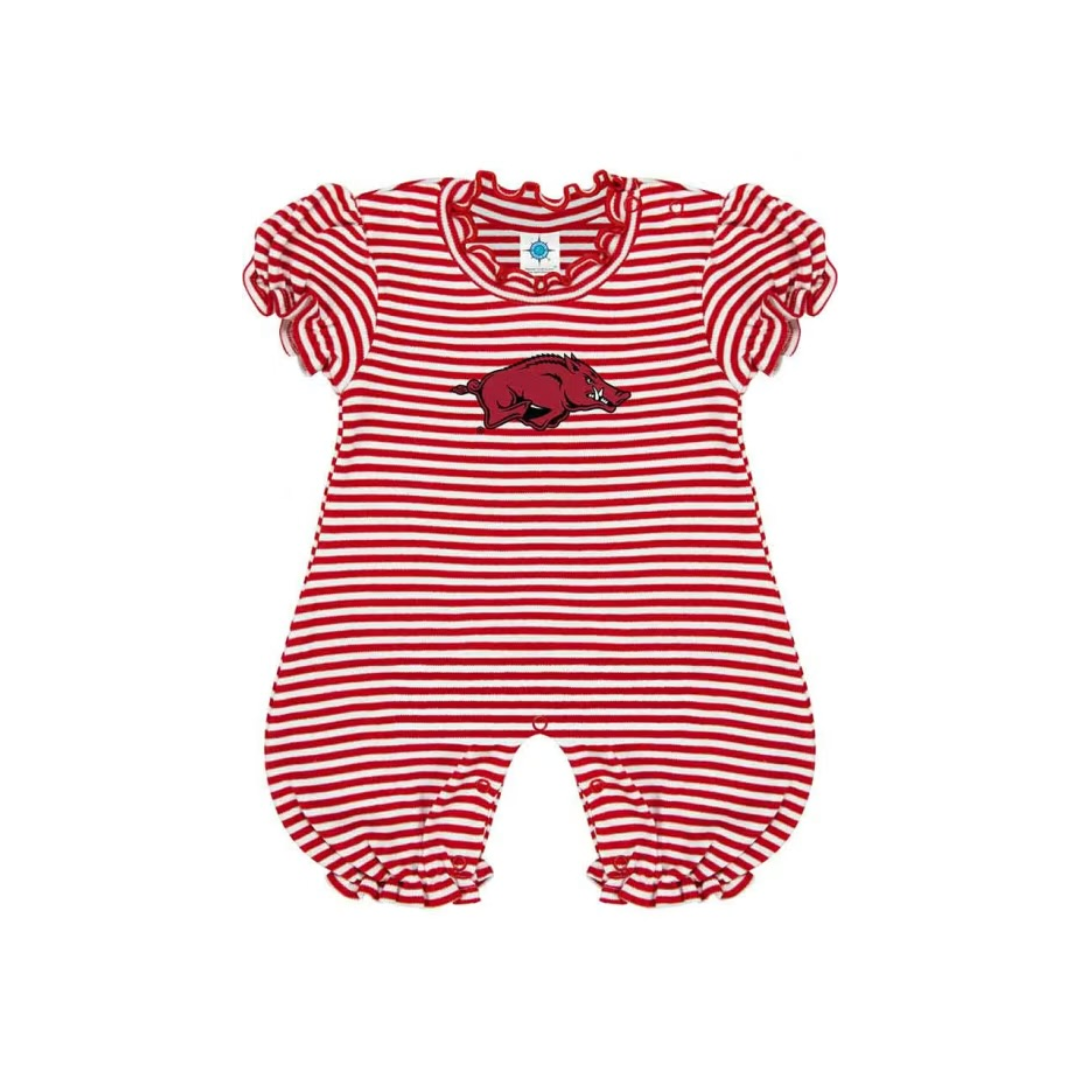 Razorback Stripe Bubble Romper - Doodlebug's Children's Boutique