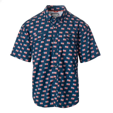 American Flag Button Down Shirt  - Doodlebug's Children's Boutique