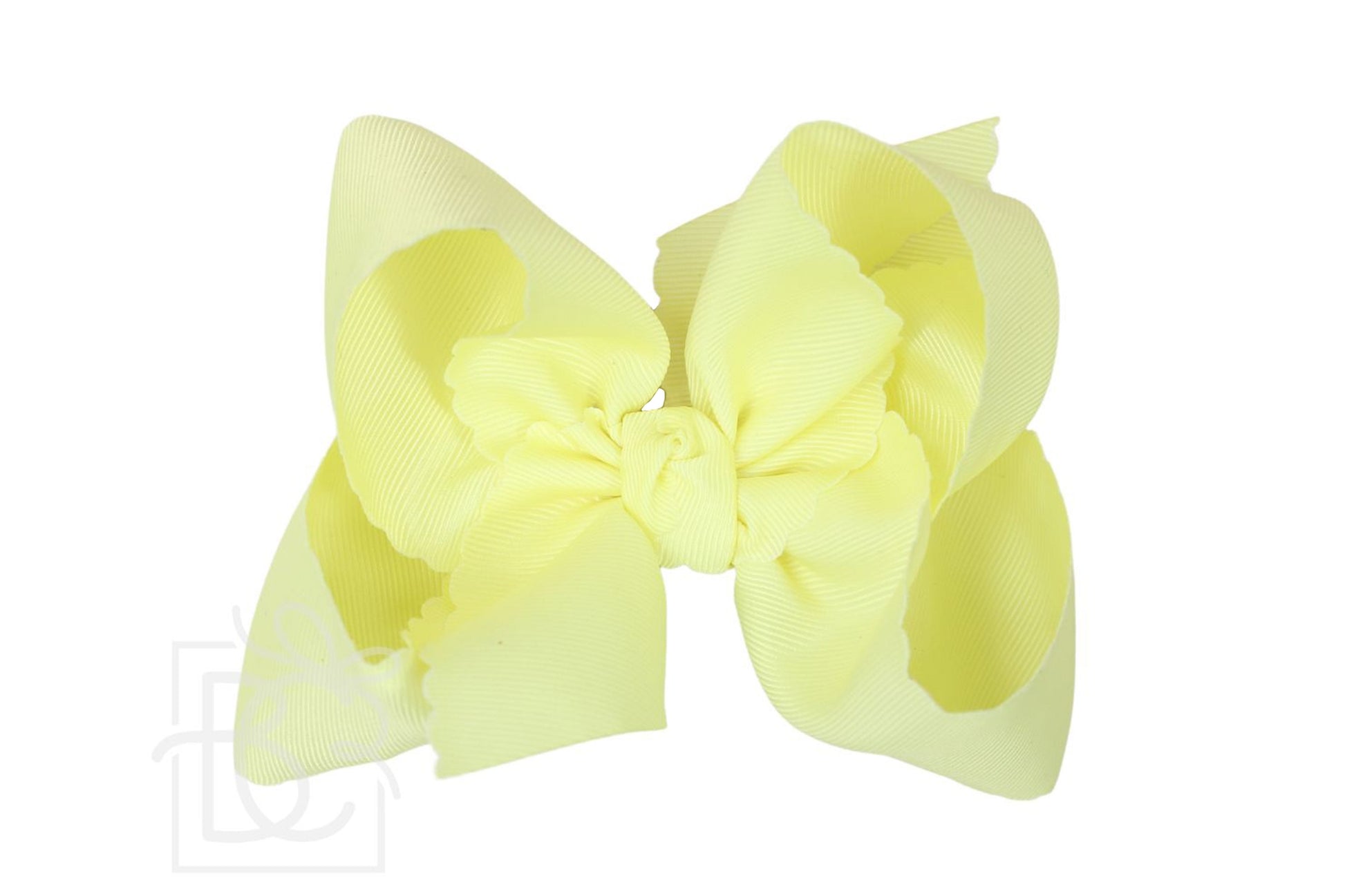 XL Scalloped Edge Bow in Light Yellow - Doodlebug's Children's Boutique