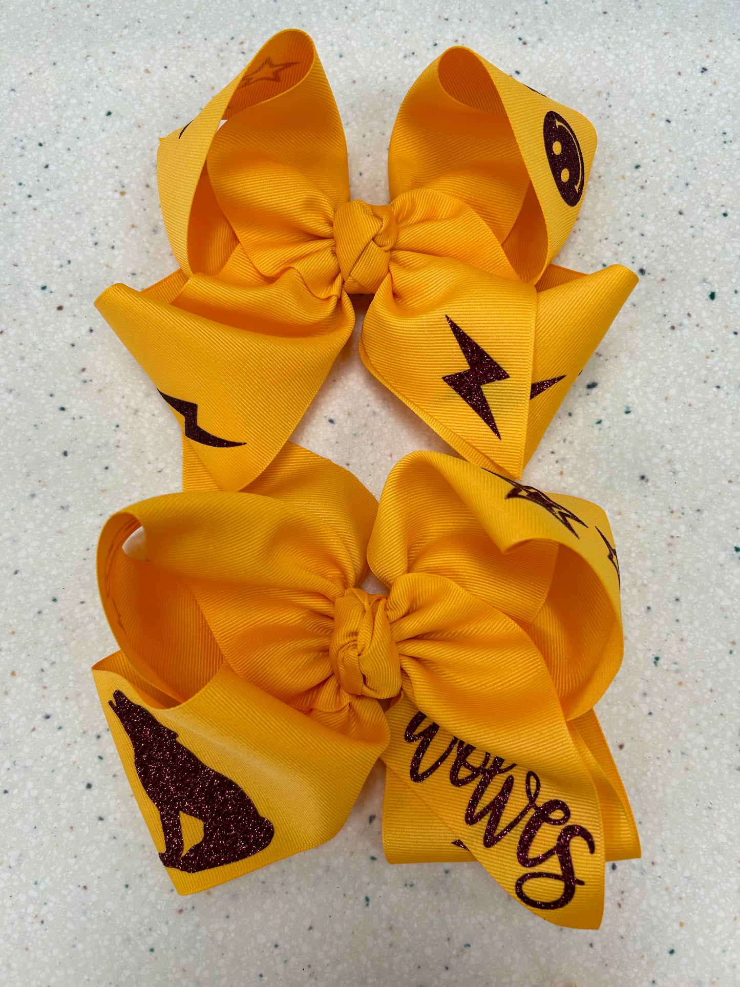 Gold Lake Hamilton Wolves Bow  - Doodlebug's Children's Boutique