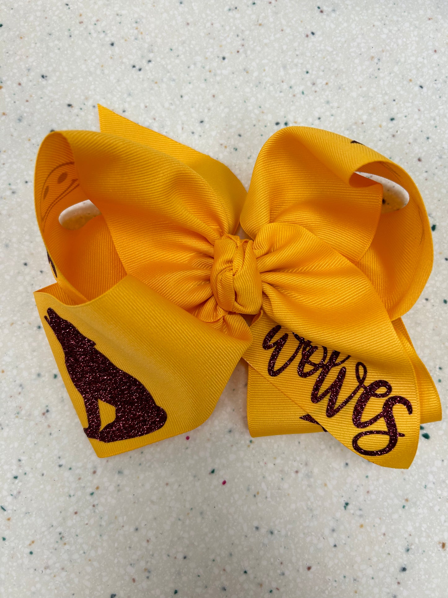 Gold Lake Hamilton Wolves Bow  - Doodlebug's Children's Boutique