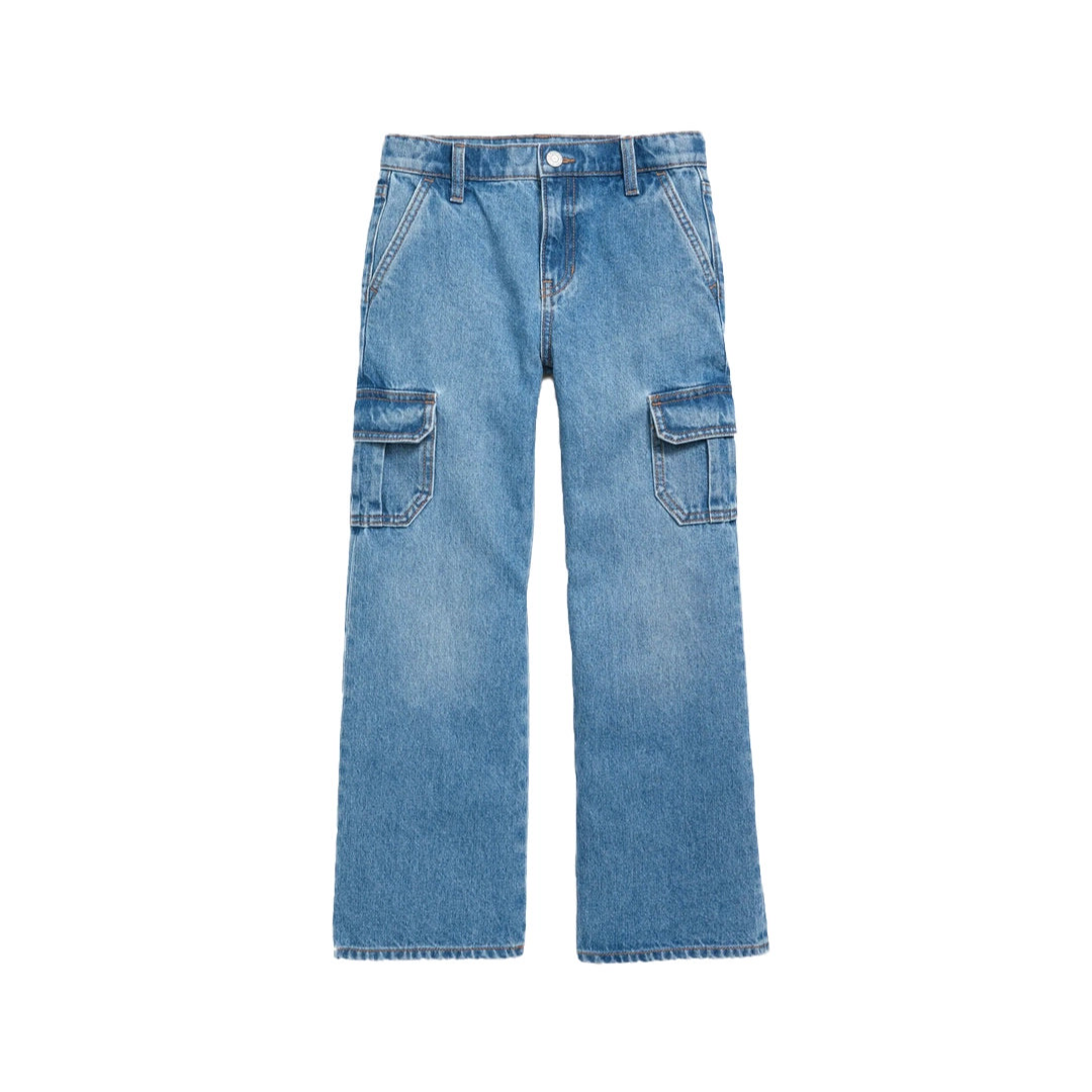 Olivia High Rise Wide Leg Cargo Jeans  - Doodlebug's Children's Boutique