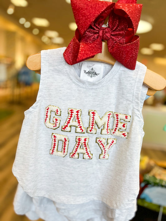 Game Day Baseball Patch Tank  - Doodlebug's Children's Boutique