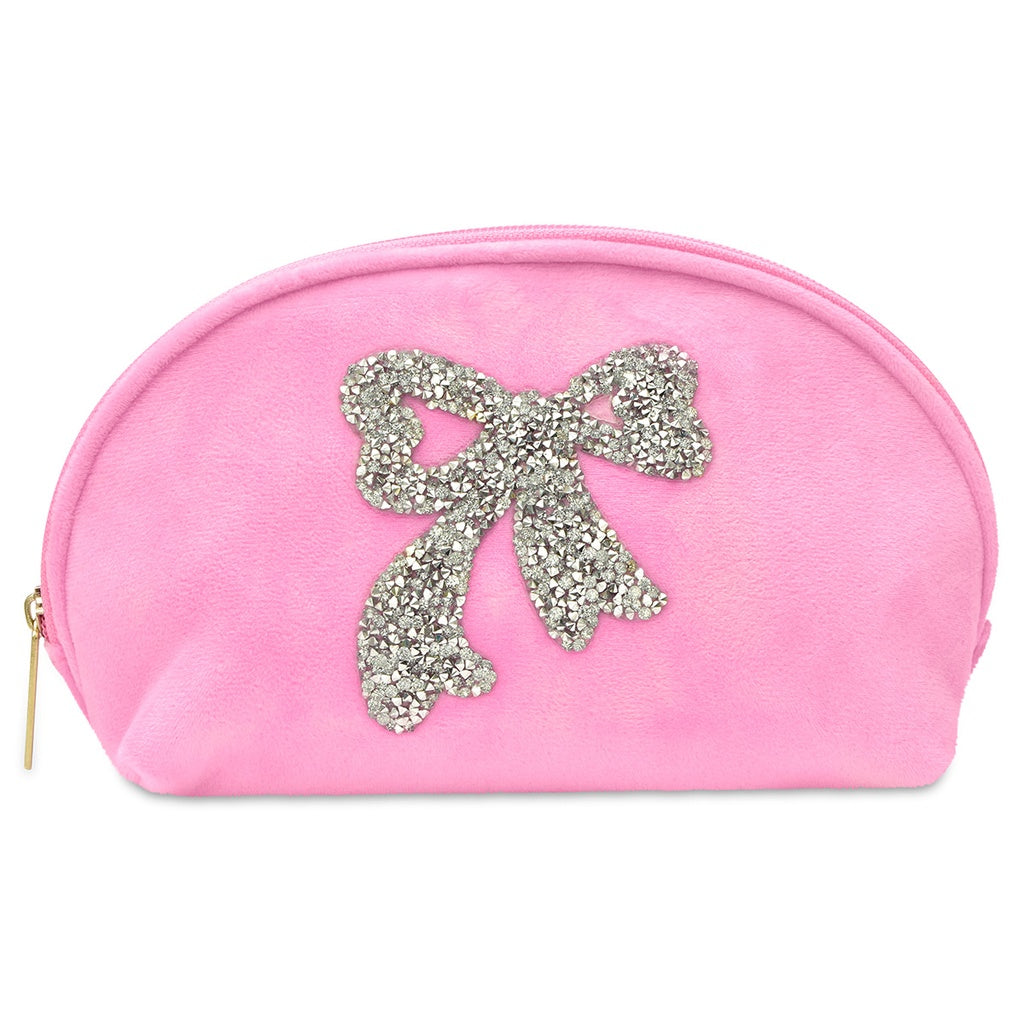 Glitter Bow Oval Cosmetic Bag - Doodlebug's Children's Boutique