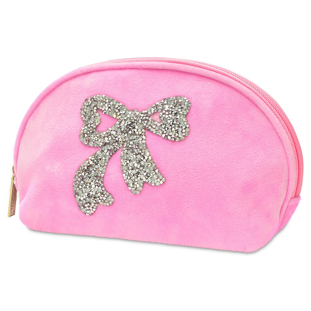 Glitter Bow Oval Cosmetic Bag - Doodlebug's Children's Boutique