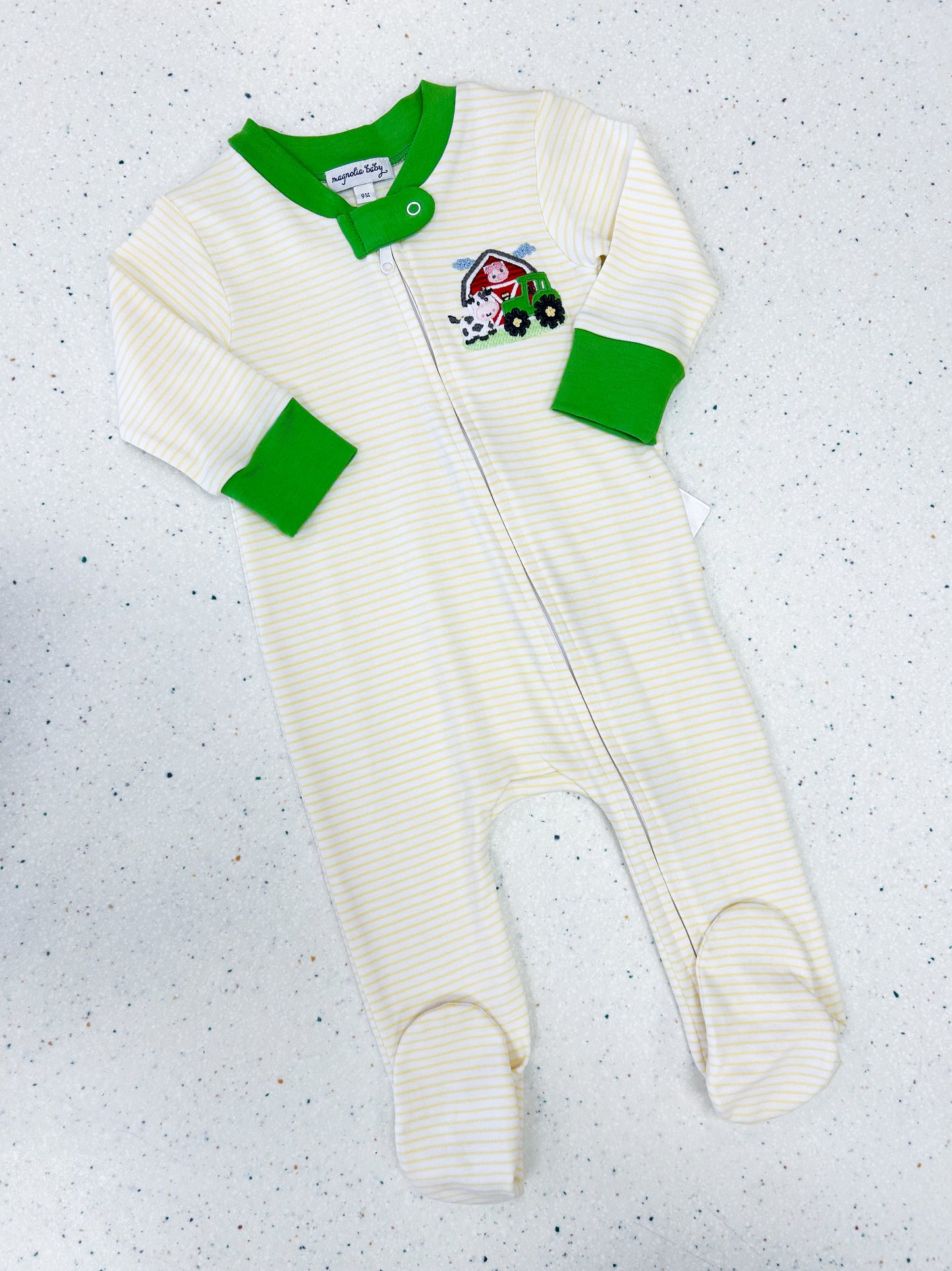 E-I-E-I-O Zipper Footie - Doodlebug's Children's Boutique