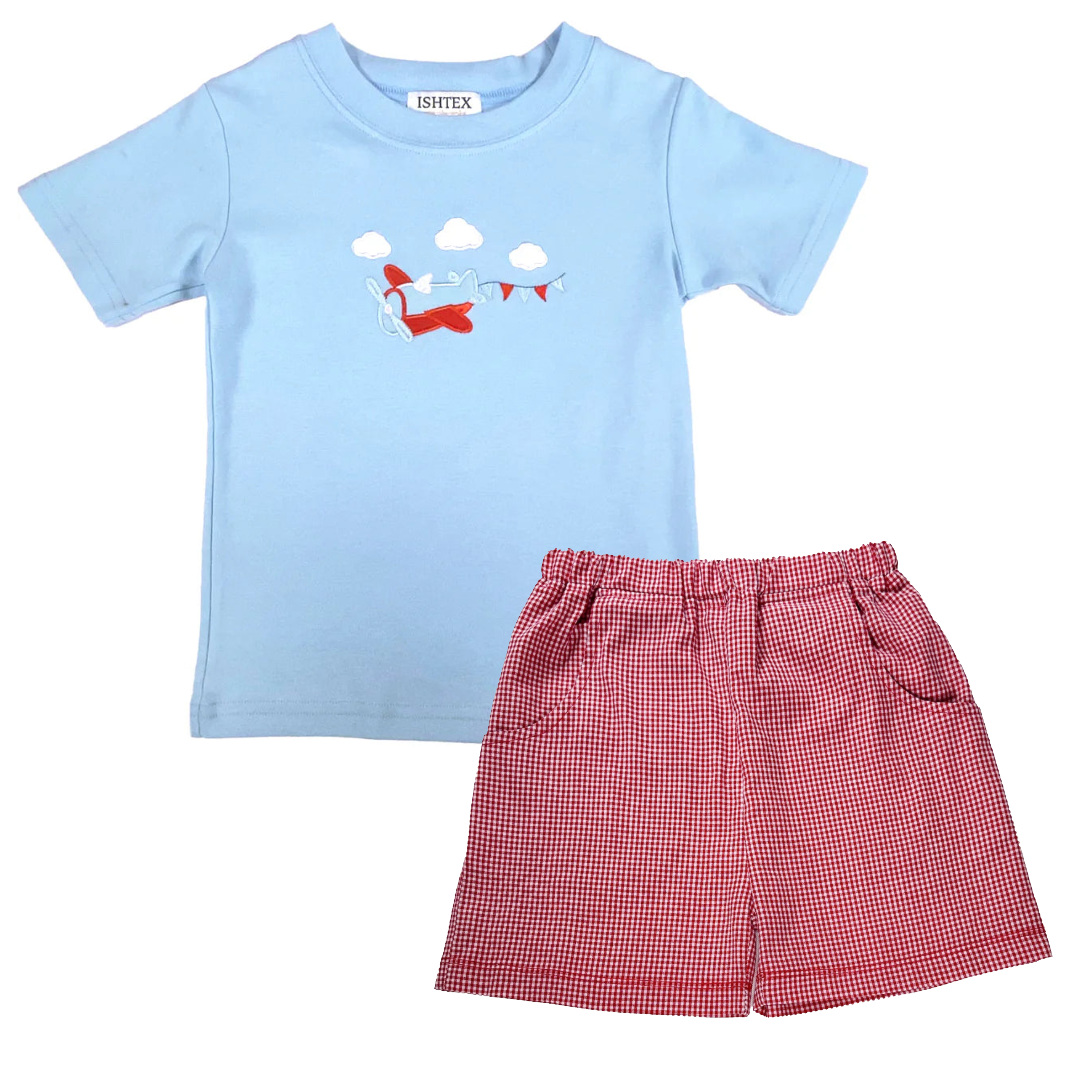 Airplane Shorts Set - Doodlebug's Children's Boutique