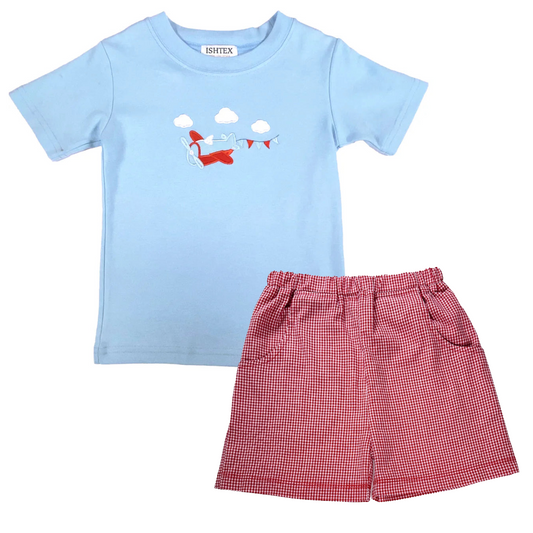 Airplane Shorts Set - Doodlebug's Children's Boutique