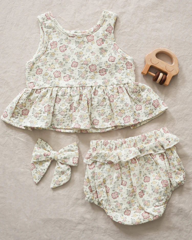 Sleeveless Peplum Set in Bloom - Doodlebug's Children's Boutique