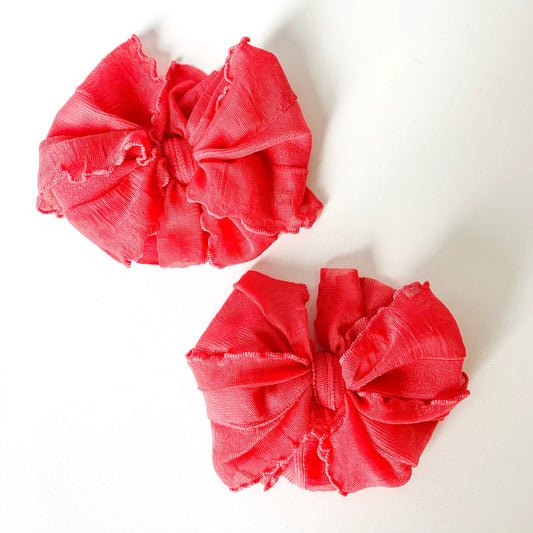Coral Ruffle Clip Set of Two  - Doodlebug's Children's Boutique