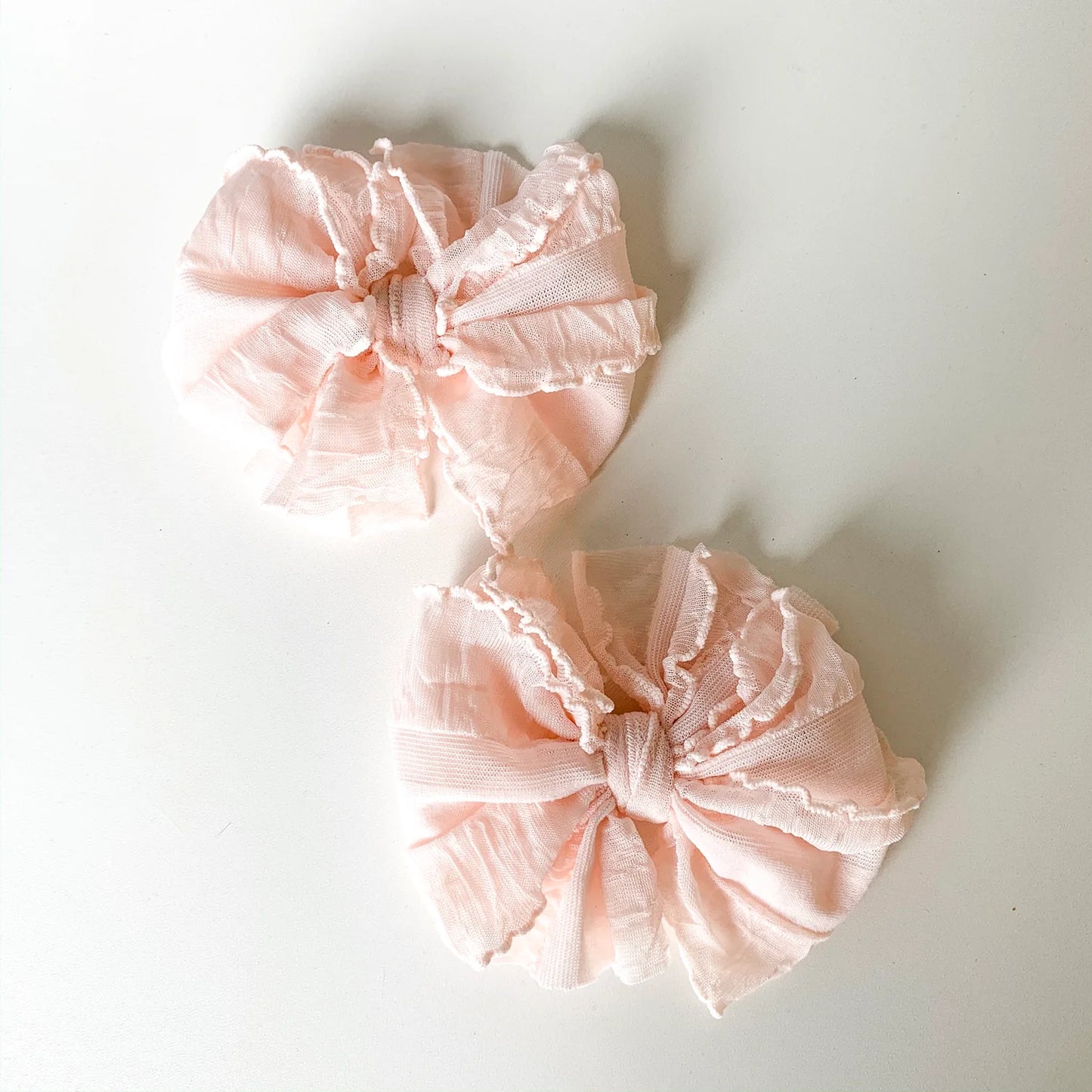 Peach Ruffle Clip Set of Two  - Doodlebug's Children's Boutique