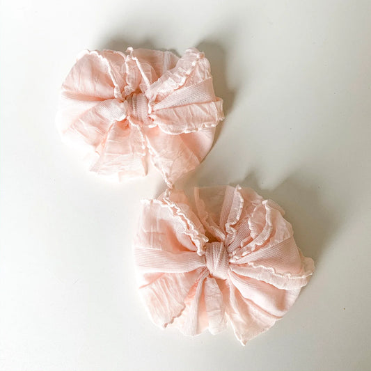 Peach Ruffle Clip Set of Two  - Doodlebug's Children's Boutique