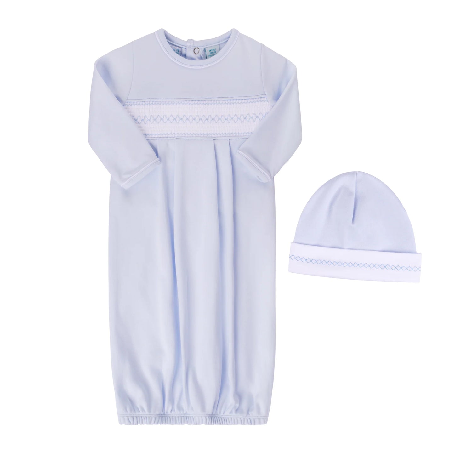 Smocked Argyle Gown with Hat  - Doodlebug's Children's Boutique