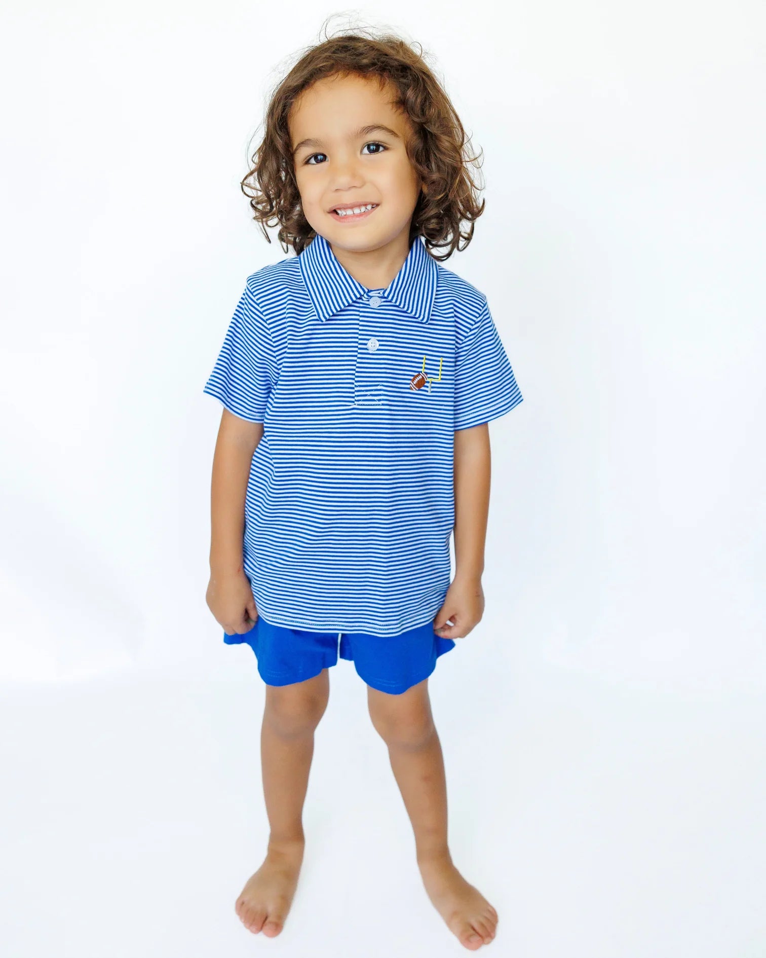 Royal Blue Game Day Polo - Doodlebug's Children's Boutique