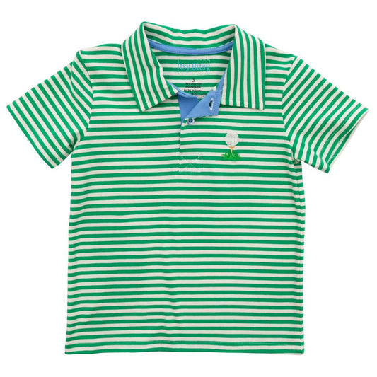 Green Stripe Golf Polo - Doodlebug's Children's Boutique