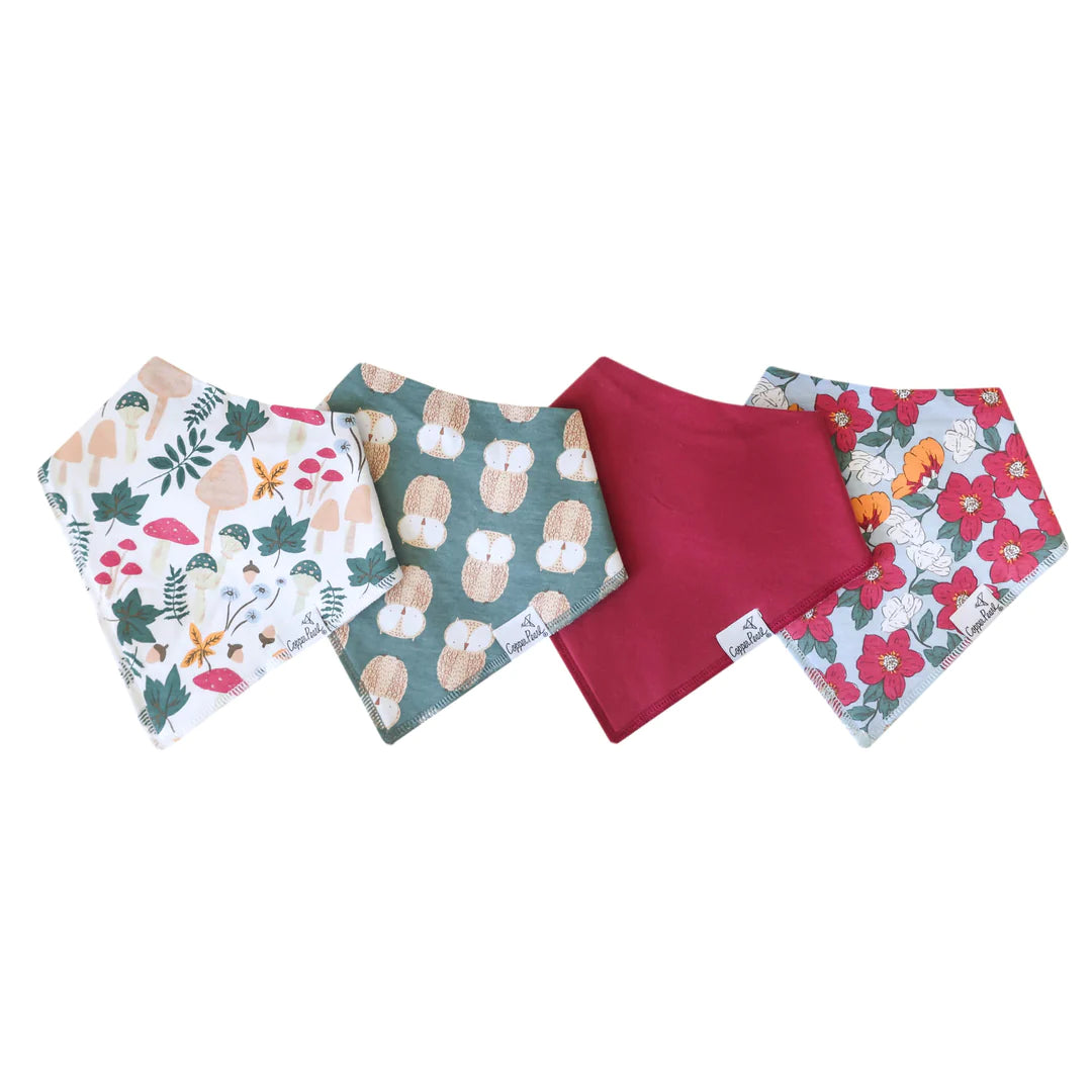 Ivy 4 Pack Bandana Bibs  - Doodlebug's Children's Boutique