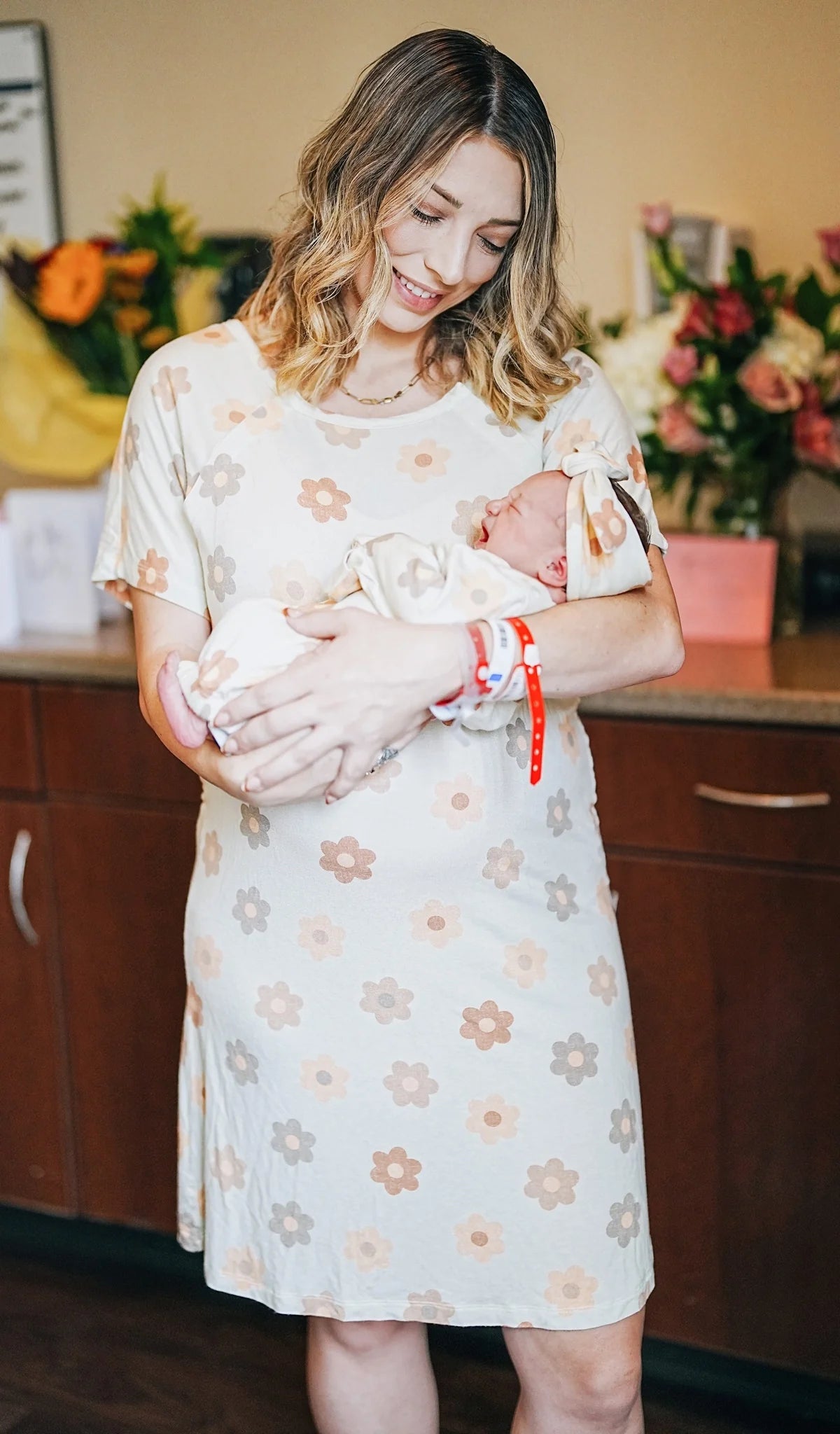 Daisies Rosa Hospital Gown  - Doodlebug's Children's Boutique