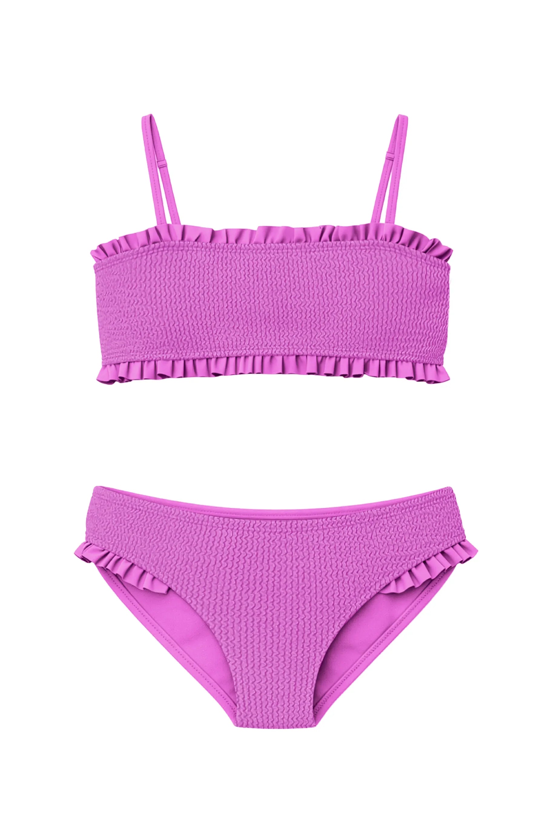 Orchid June Crinkle Ruffle Bandeau Two Piece Swimsuit - Doodlebug's Children's Boutique