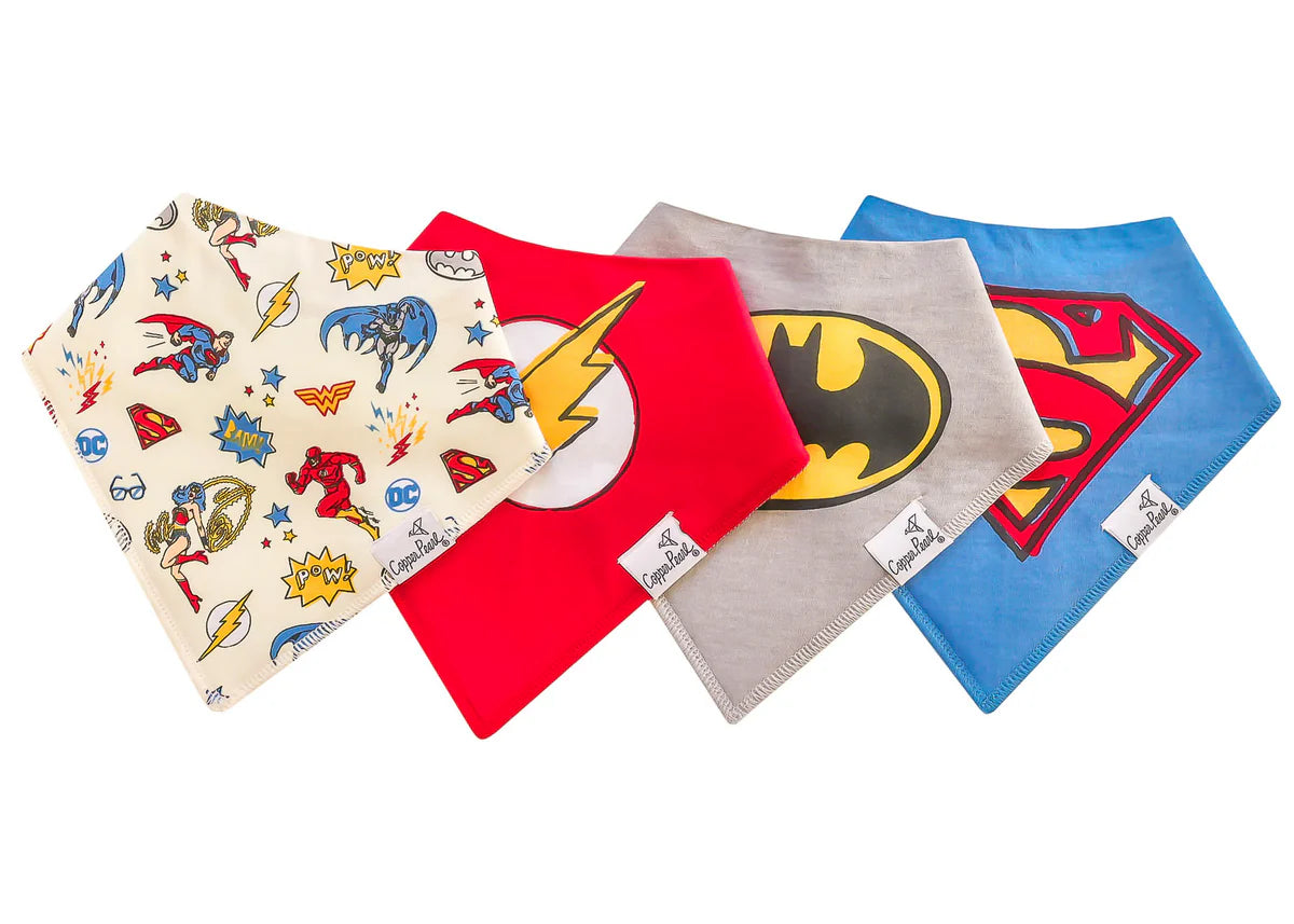 Justice League 4 Pack Bandana Bibs - Doodlebug's Children's Boutique