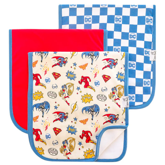 Justice League 3 Pack Burp Cloths - Doodlebug's Children's Boutique